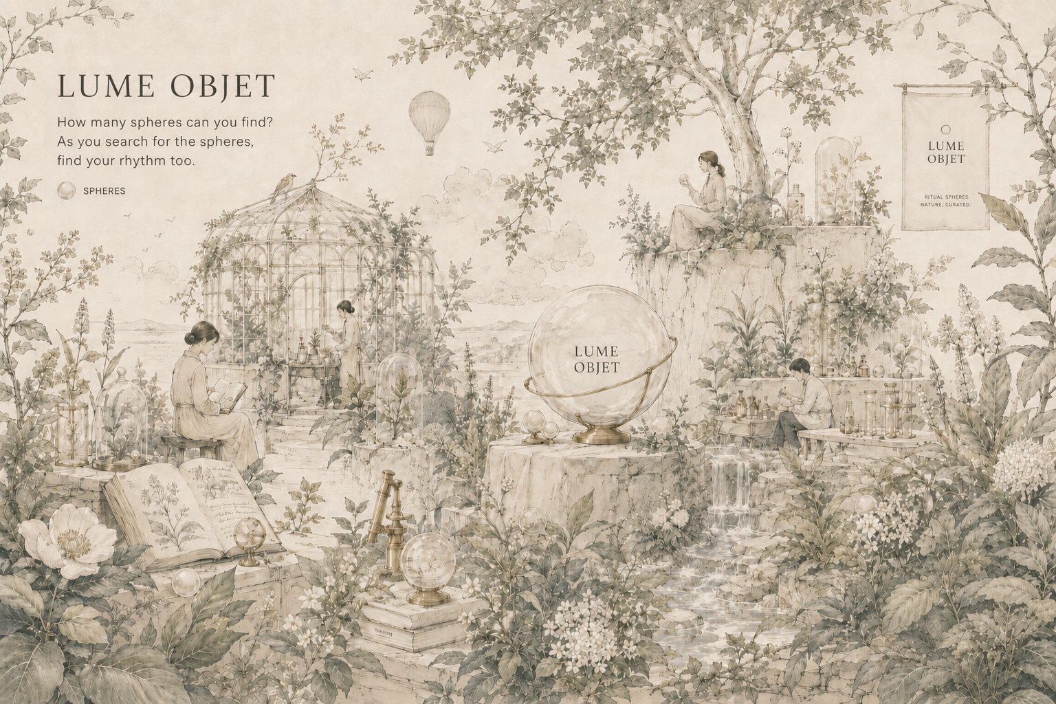 LUME OBJET — 일러스트 속에 숨은 스피어(오브제)를 찾아보세요